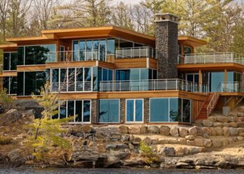 A stunning large three levelled architecturally designed home on the waterfront that has been transformed aesthetically with privacy to their glass from public passing by, while also having the benefit of reducing glare from the water.