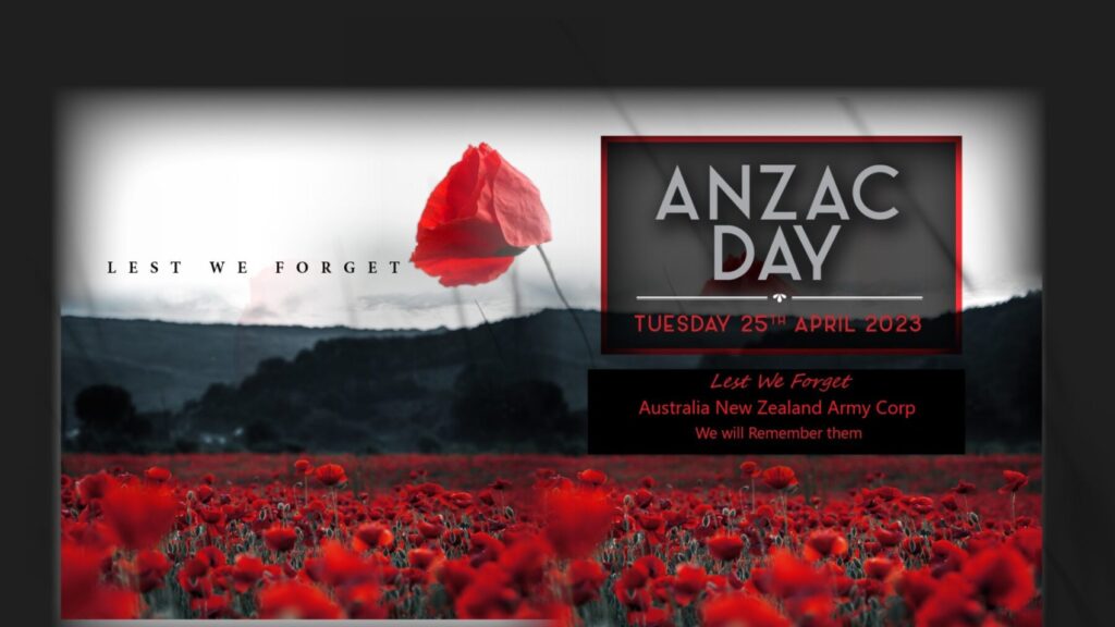 ANZAC Day Rememberance. A feild of poppies to comemorate ANZAC day on the 25th of April 2024