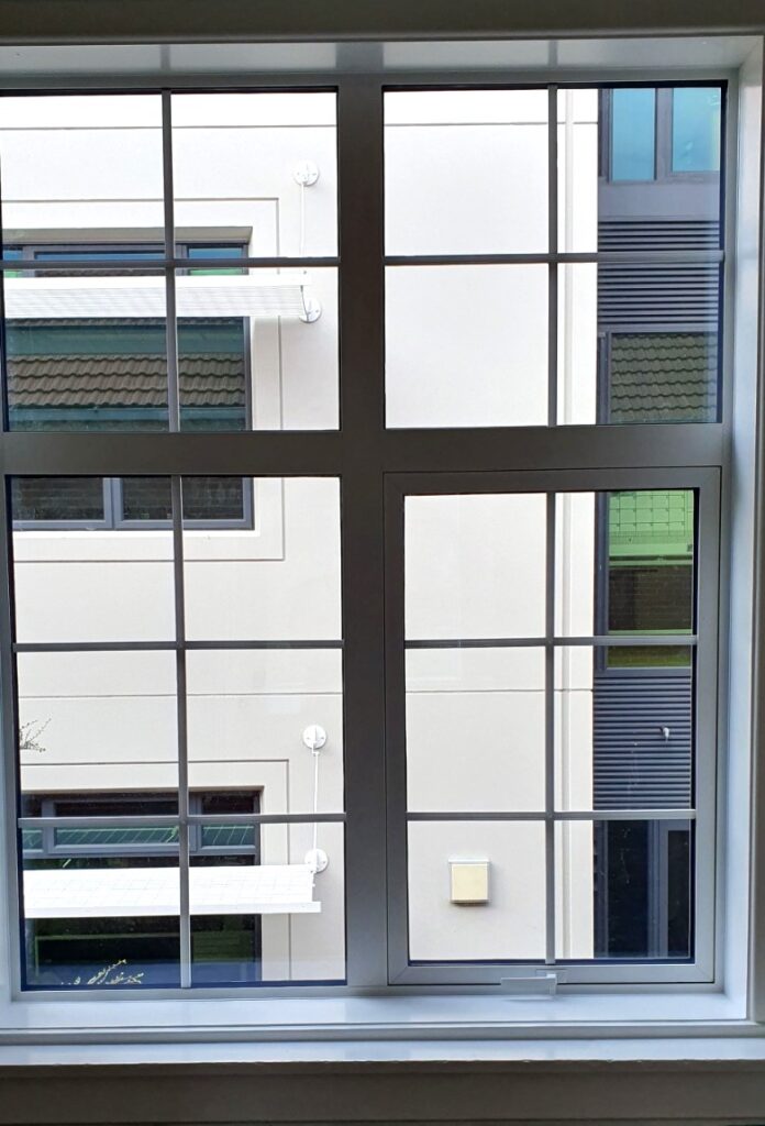 Prior to the Installation of multiple windows of this size throughout the building for privacy.